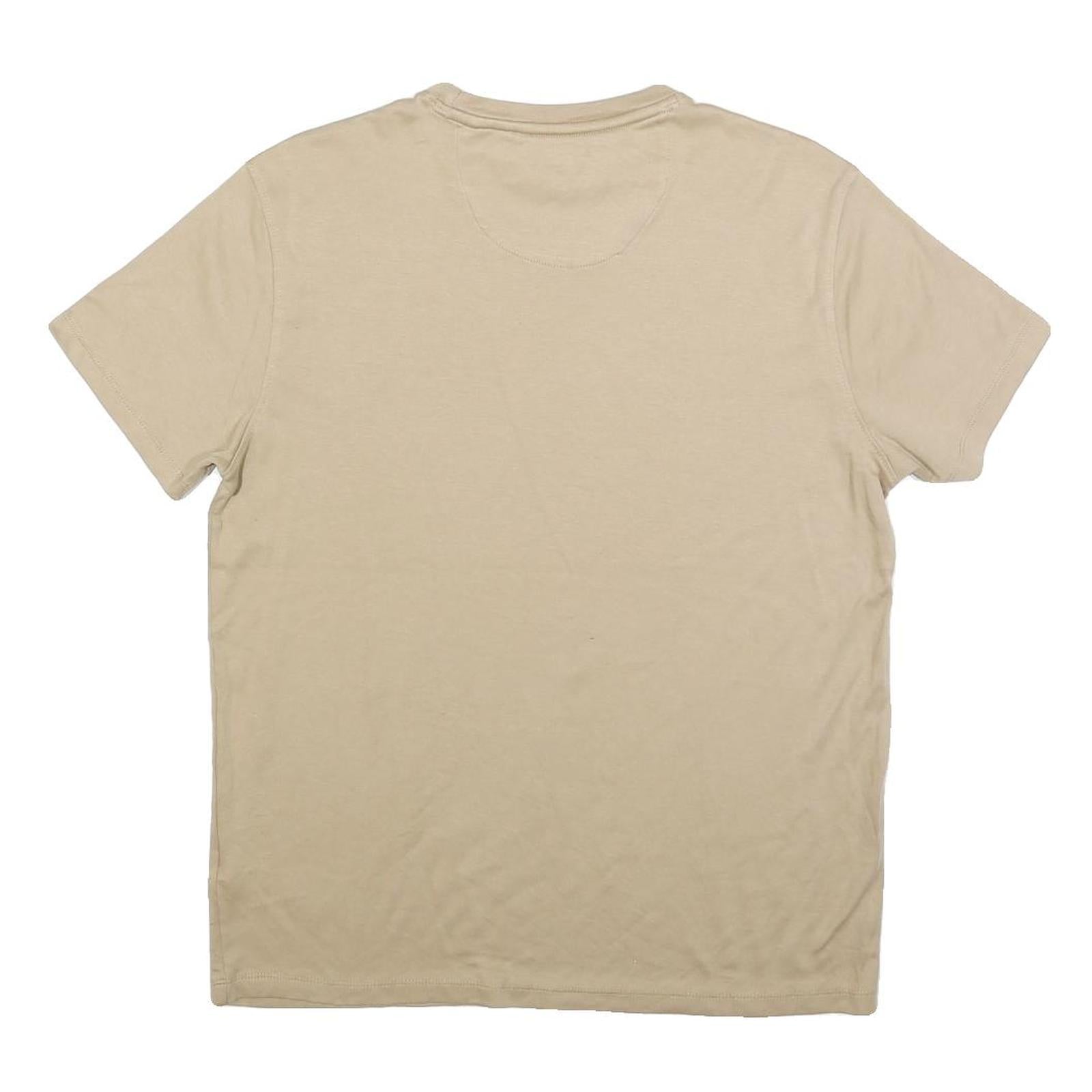 DKNY Mens Beige Cotton Blend T-Shirt M Short Sleeve Crew Neck Plain Casual