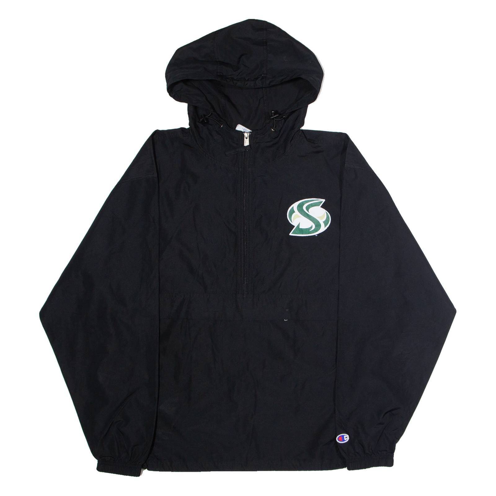 CHAMPION Mens Pullover Jacket Black USA Hooded M
