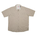 WRANGLER Mens Beige Casual Cotton Short Sleeve Shirt L Button Pocket