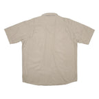 WRANGLER Mens Beige Casual Cotton Short Sleeve Shirt L Button Pocket