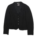 MAX&CO Womens Black Pinstripe Woven Tailored Jacket M Button Closure Smart