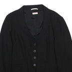 MAX&CO Womens Black Pinstripe Woven Tailored Jacket M Button Closure Smart