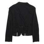 MAX&CO Womens Black Pinstripe Woven Tailored Jacket M Button Closure Smart