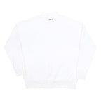 FILA Womens White & Red Logo Crew Neck M Sweatshirt Cotton Blend Casual Pullover