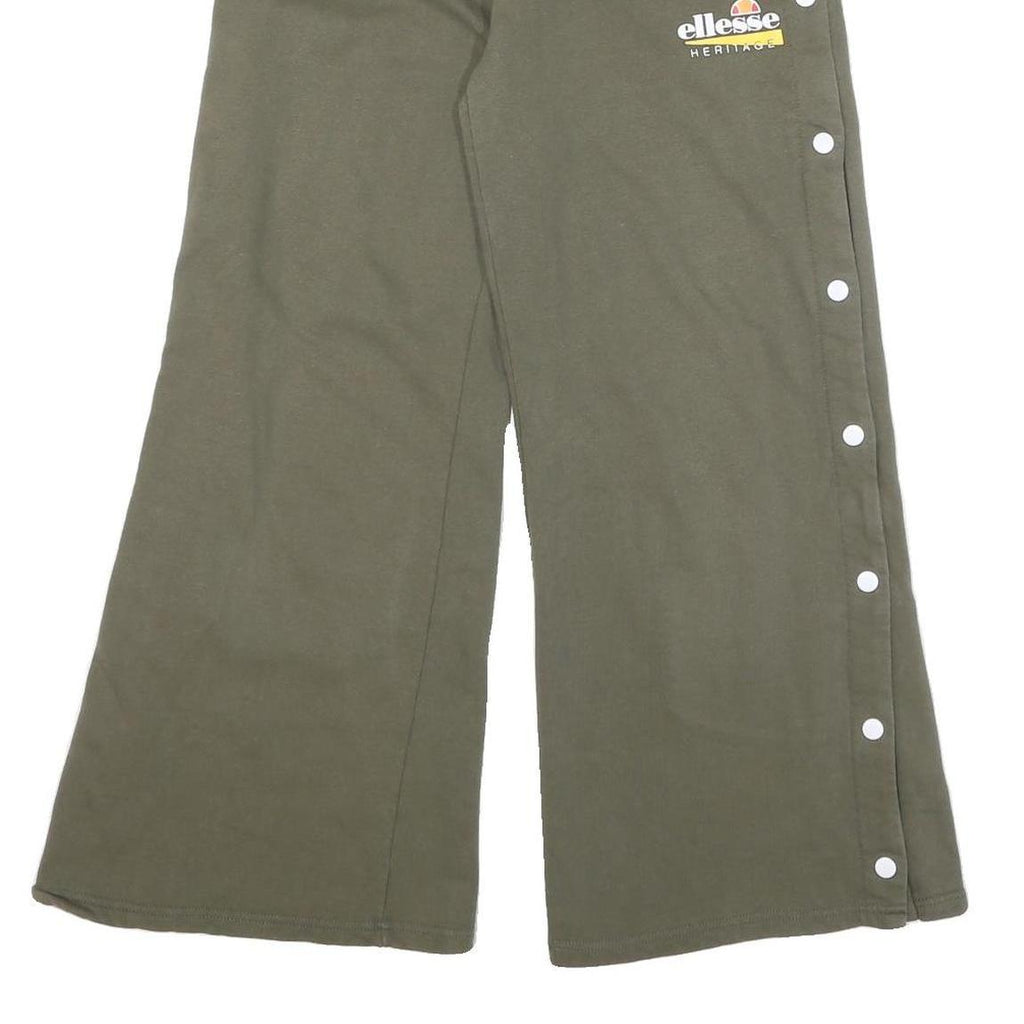 ELLESSE Womens Joggers Green Slim Wide-Leg S W27 L26 Heritage Logo Casual