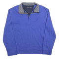 NAUTICA Mens Blue Pullover Sweatshirt M Cotton Blend Zip Collar Casual Wear
