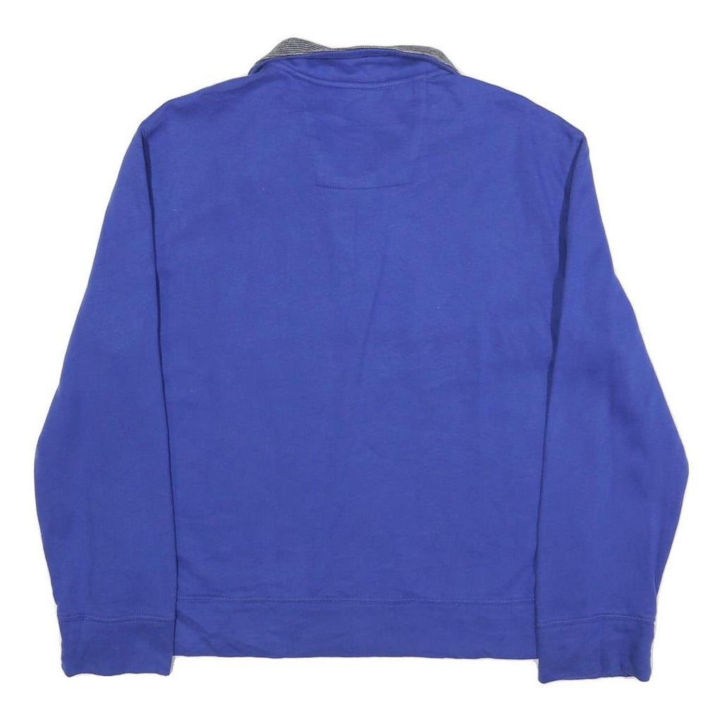 NAUTICA Mens Blue Pullover Sweatshirt M Cotton Blend Zip Collar Casual Wear