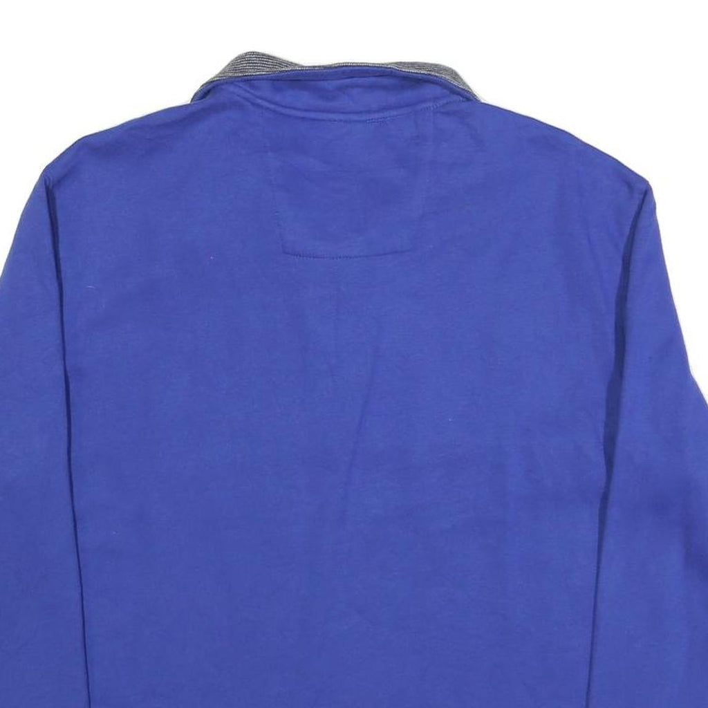 NAUTICA Mens Blue Pullover Sweatshirt M Cotton Blend Zip Collar Casual Wear