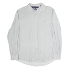 TOMMY HILFIGER Mens White Shirt XL Classic Cotton Long Sleeve Button Formal