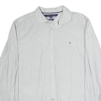 TOMMY HILFIGER Mens White Shirt XL Classic Cotton Long Sleeve Button Formal