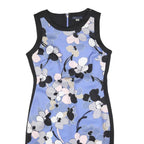 TOMMY HILFIGER Womens Blue Black Floral Bodycon Polyester Blend Sleeveless Midi