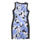 TOMMY HILFIGER Womens Blue Black Floral Bodycon Polyester Blend Sleeveless Midi