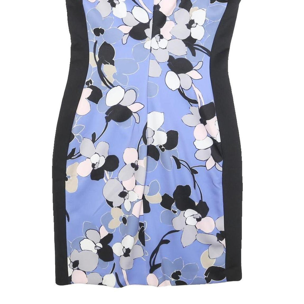 TOMMY HILFIGER Womens Blue Black Floral Bodycon Polyester Blend Sleeveless Midi