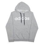 ADIDAS Mens Grey Hoodie S Cotton Blend Pullover Hooded Sweatshirt