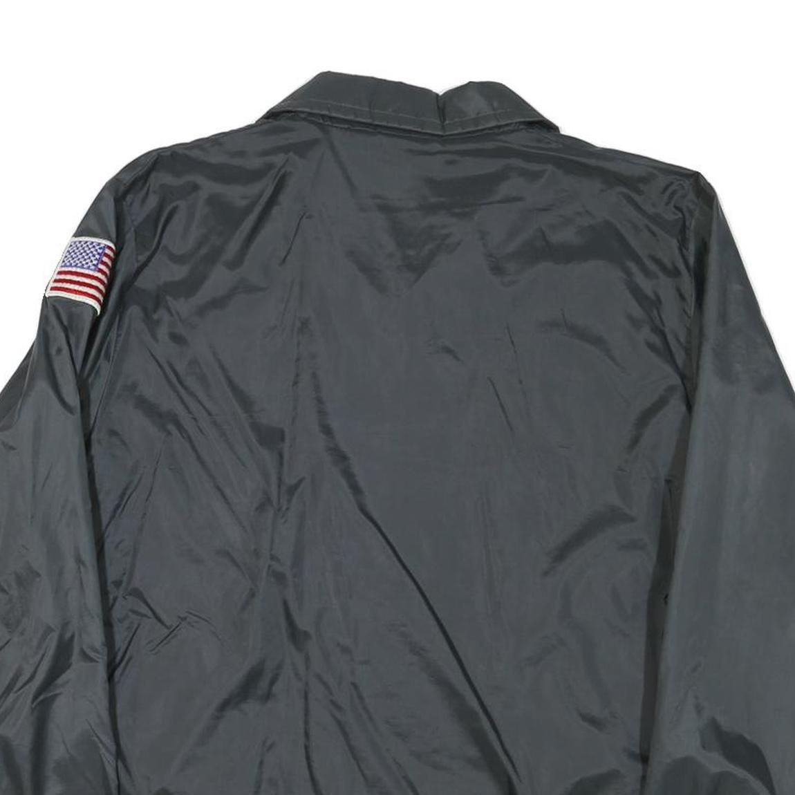 BIRDIE Mens Black Firefighter Button Jacket M Cotton Blend Casual Retro