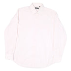 BOSS Mens Pink Plain Formal Shirt L Cotton Blend Button Collar Classic Fit