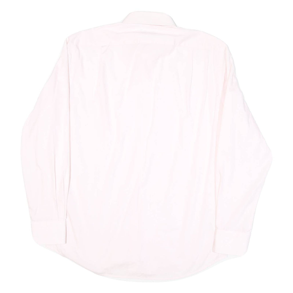 BOSS Mens Pink Plain Formal Shirt L Cotton Blend Button Collar Classic Fit