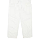 ALCOTT Mens Jeans White Regular Straight Cotton Blend W29 L29 Cargo Pockets