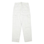 ALCOTT Mens Jeans White Regular Straight Cotton Blend W29 L29 Cargo Pockets
