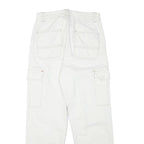 ALCOTT Mens Jeans White Regular Straight Cotton Blend W29 L29 Cargo Pockets