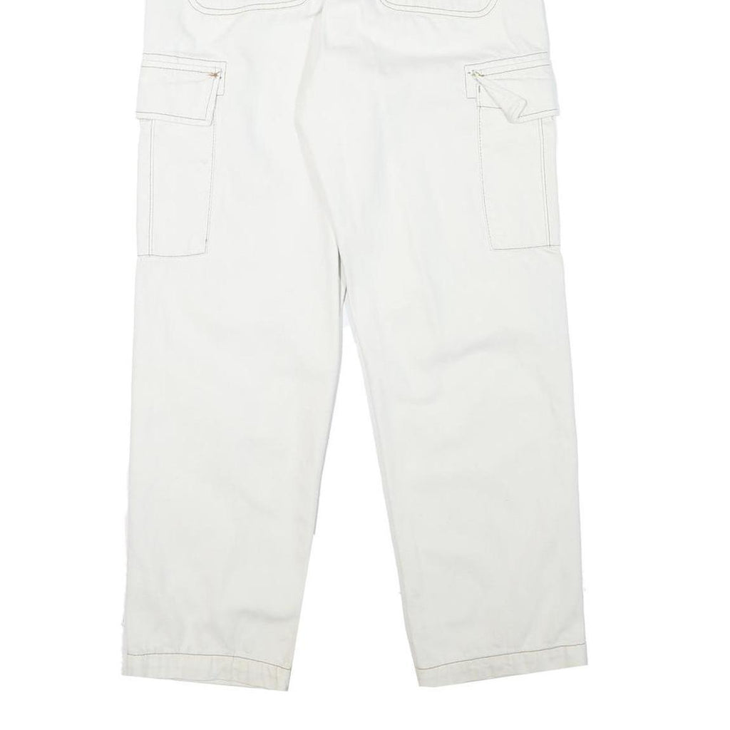 ALCOTT Mens Jeans White Regular Straight Cotton Blend W29 L29 Cargo Pockets