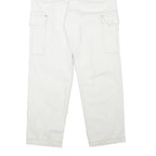 ALCOTT Mens Jeans White Regular Straight Cotton Blend W29 L29 Cargo Pockets