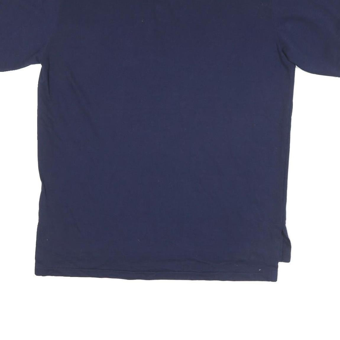 POLO SPORT RALPH LAUREN Mens Navy Blue Polo Tennis Short Sleeve Plain L Cotton