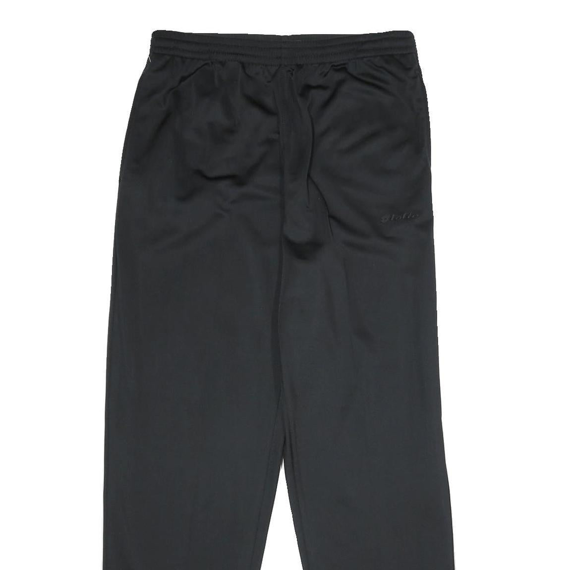 LOTTO Mens Joggers Black M W30 L30 Polyester Drawstring Casual Relaxed Fit