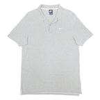 NIKE Mens Grey Short Sleeve Plain Polo Shirt M Cotton Casual Sportswear