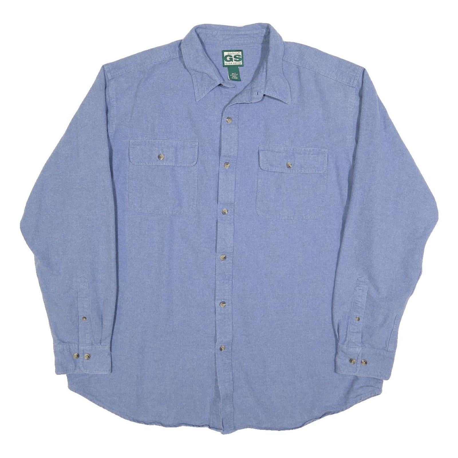 GUIDE SERIES Mens Blue Shirt XL Cotton Blend Classic Button Pocket