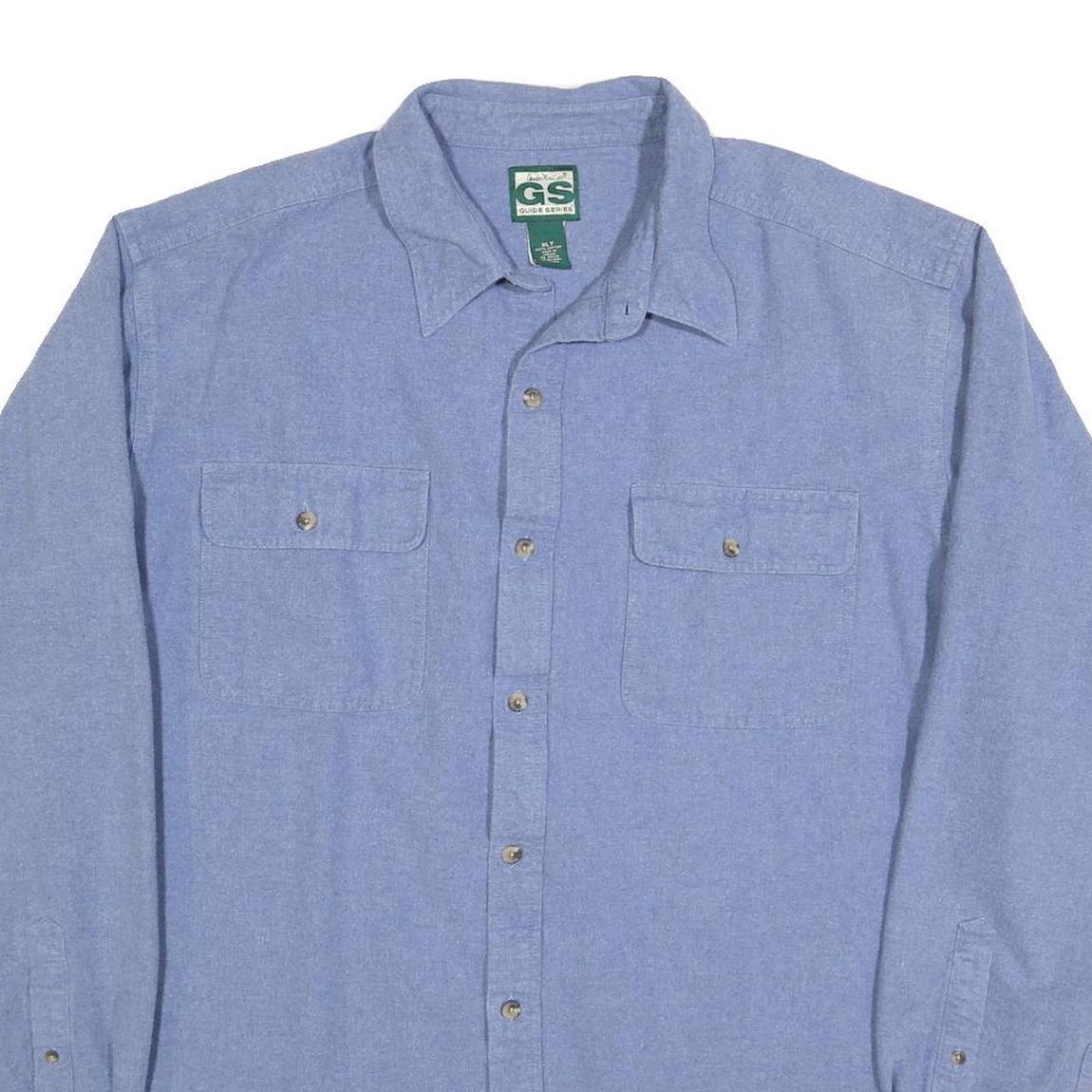 GUIDE SERIES Mens Blue Shirt XL Cotton Blend Classic Button Pocket