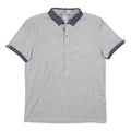 TED BAKER Mens Grey Blue Short Sleeve Plain M Cotton Blend Polo Shirt Casual