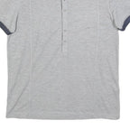 TED BAKER Mens Grey Blue Short Sleeve Plain M Cotton Blend Polo Shirt Casual