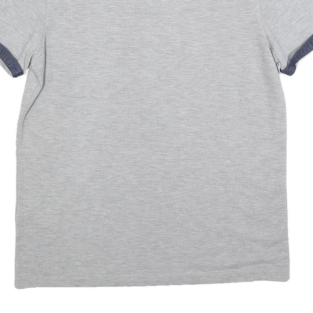 TED BAKER Mens Grey Blue Short Sleeve Plain M Cotton Blend Polo Shirt Casual