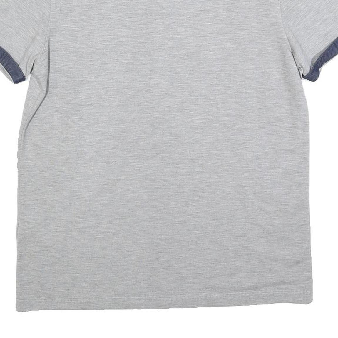 TED BAKER Mens Grey Blue Short Sleeve Plain M Cotton Blend Polo Shirt Casual