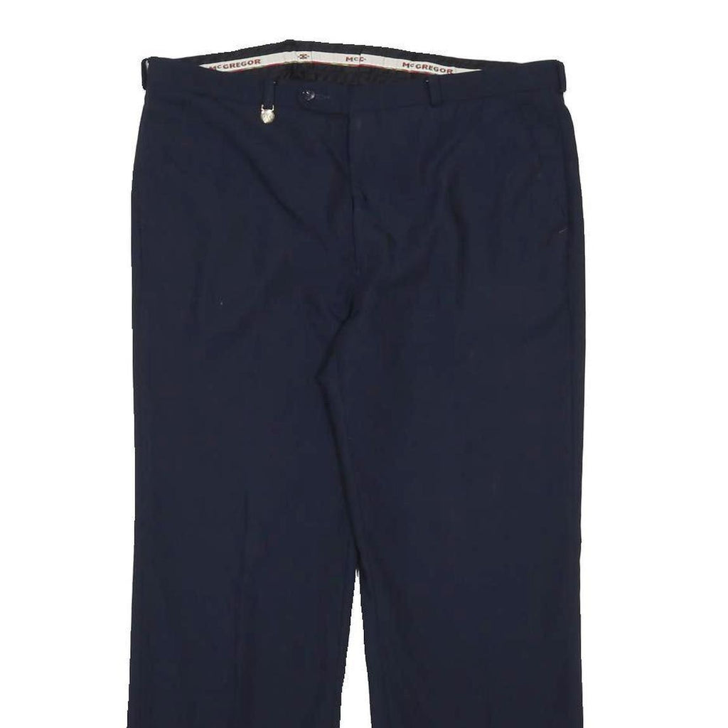 MCGREGOR Mens Navy Blue Regular Fit Straight Trousers W34 L28 Classic Zip