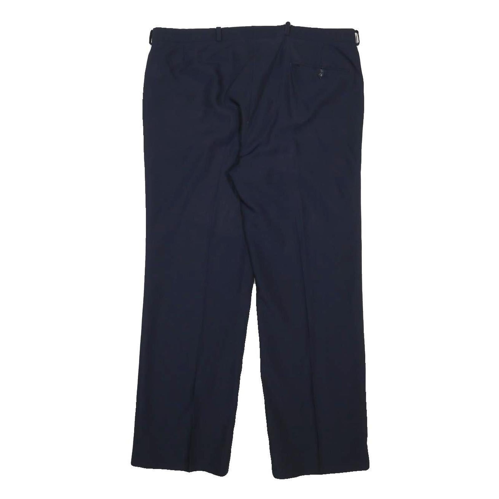 MCGREGOR Mens Navy Blue Regular Fit Straight Trousers W34 L28 Classic Zip