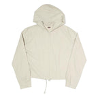 TEDDYS Womens Cream Hooded Zip Jacket L Polyester Plain Lightweight Casual