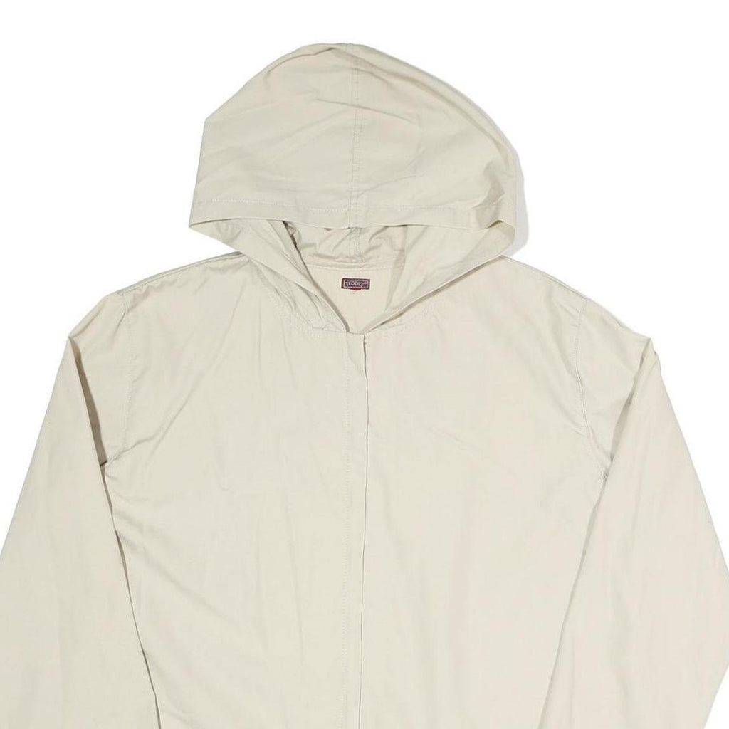 TEDDYS Womens Cream Hooded Zip Jacket L Polyester Plain Lightweight Casual