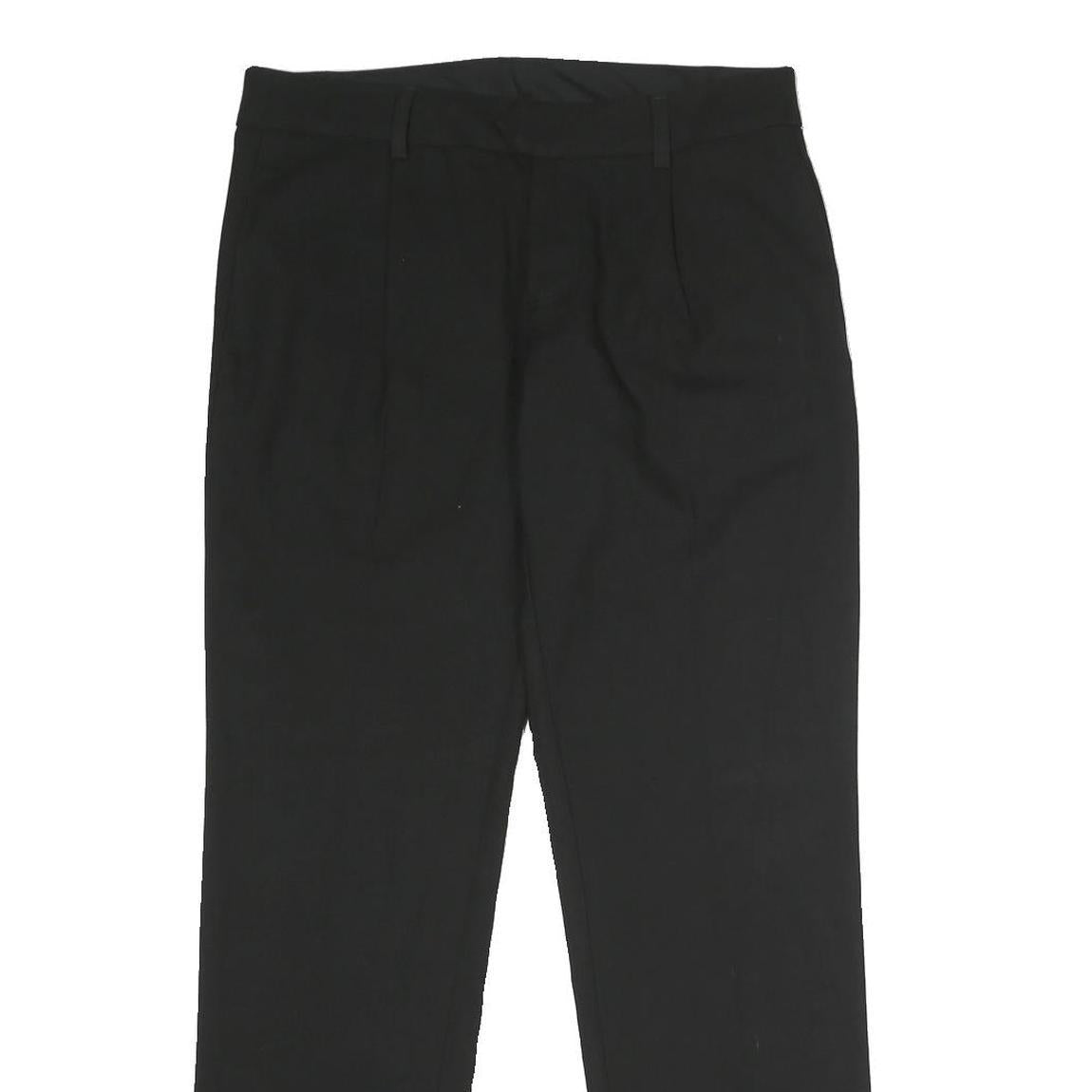 FREE PEOPLE Womens Black Regular Fit Straight Trousers W30 L29 Work Relaxed