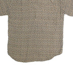 UNTIED Mens Beige & Brown Rayon Shirt L Printed Button Short Sleeve Casual