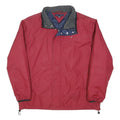 TOMMY HILFIGER Mens Red Zip Jacket XL Polyester Blend Plain Lightweight Casual