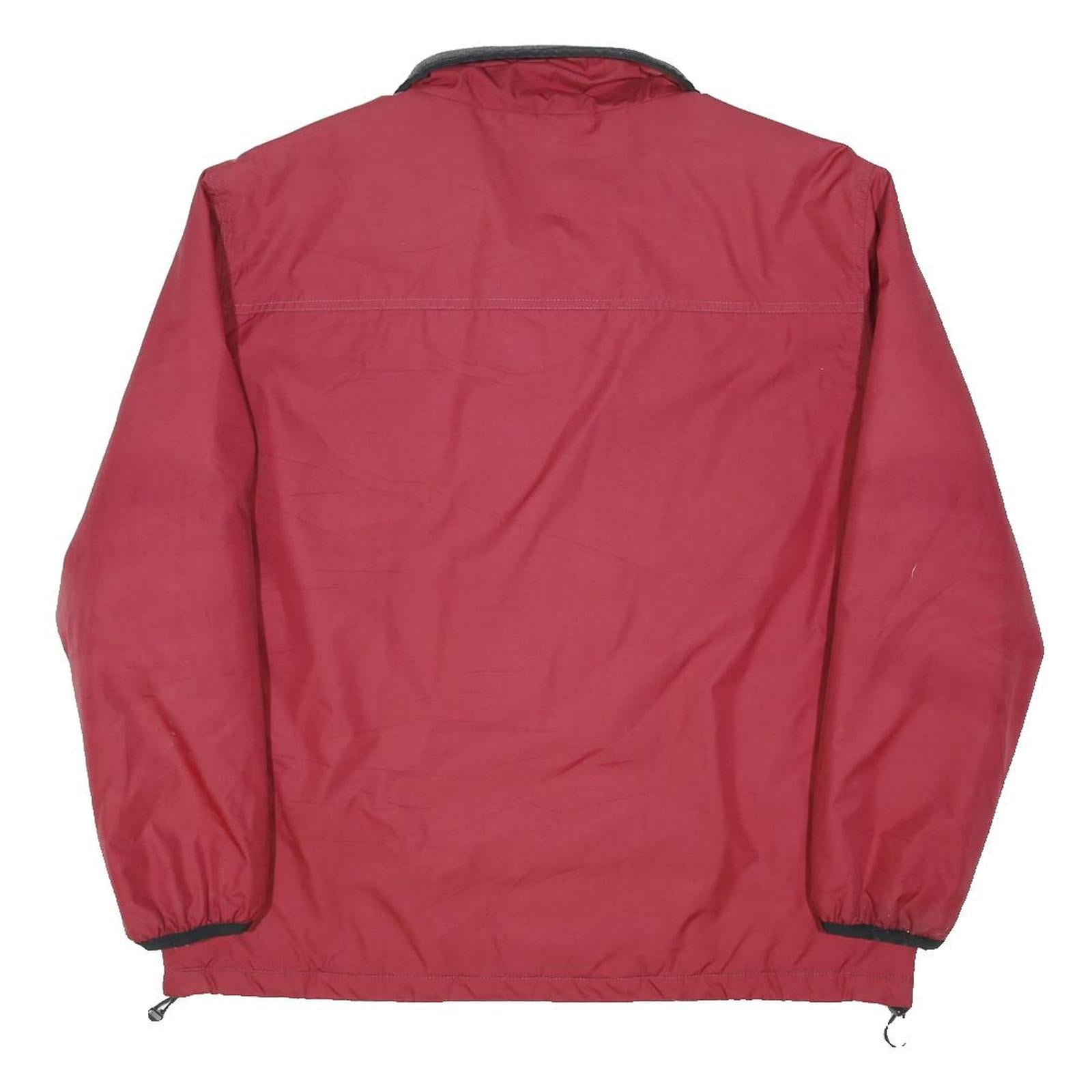 TOMMY HILFIGER Mens Red Zip Jacket XL Polyester Blend Plain Lightweight Casual