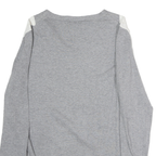 TOMMY HILFIGER Womens Grey & White Patterned Cotton Jumper V-Neck Basic Knit M