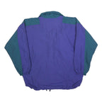 LOFFLER Womens Purple & Teal Retro Track Jacket L Polyester Blend Zip Casual