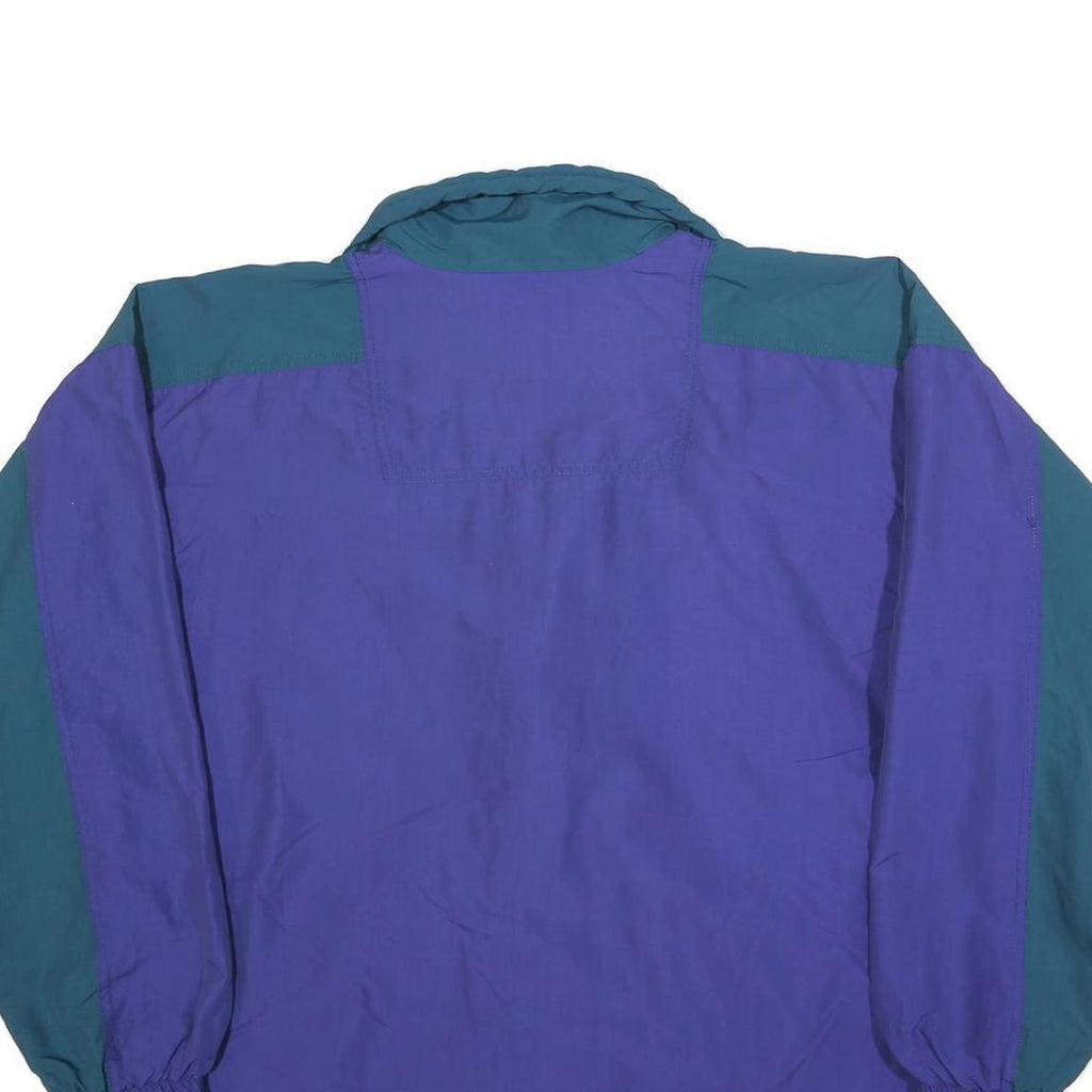 LOFFLER Womens Purple & Teal Retro Track Jacket L Polyester Blend Zip Casual