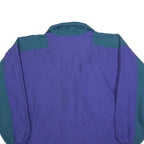 LOFFLER Womens Purple & Teal Retro Track Jacket L Polyester Blend Zip Casual