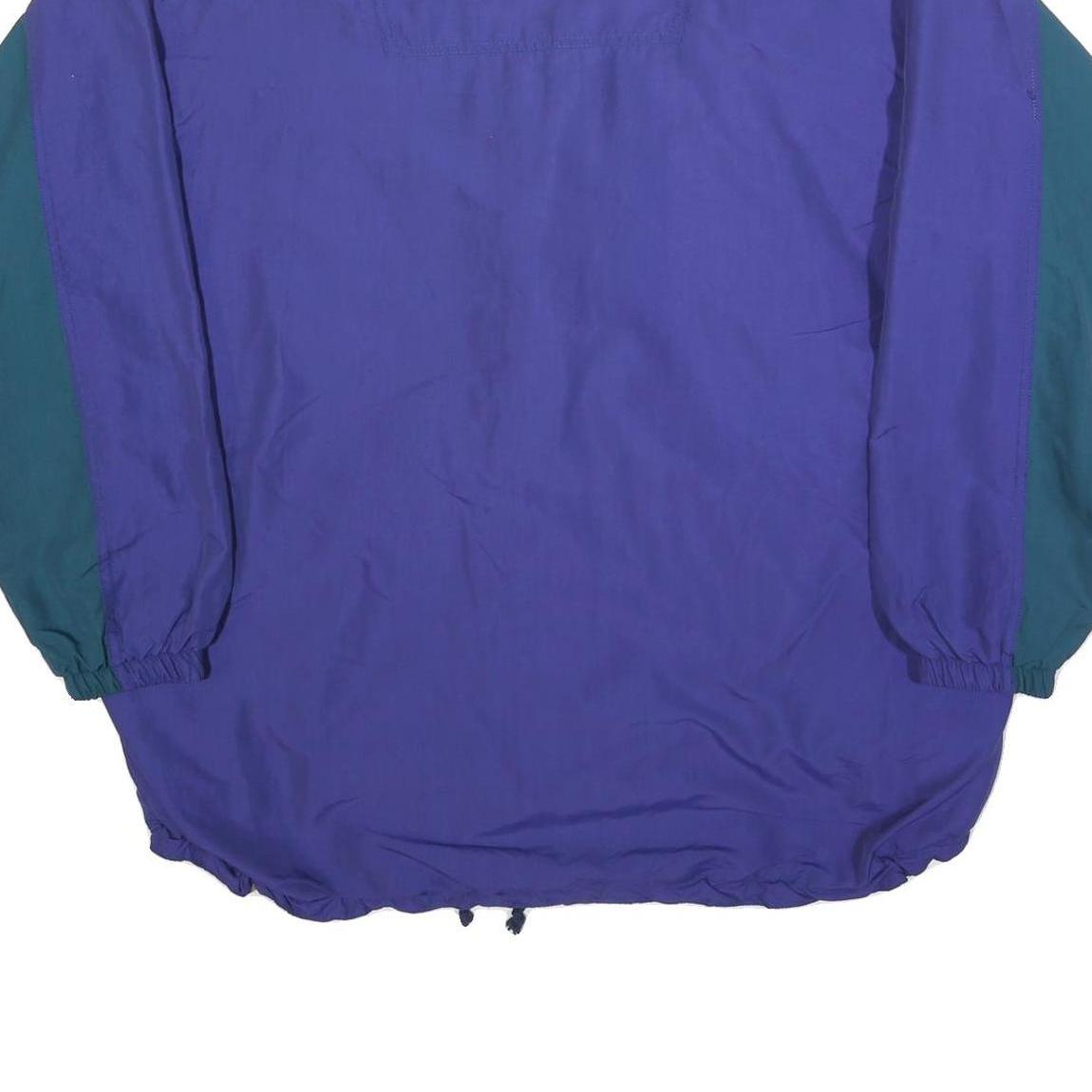 LOFFLER Womens Purple & Teal Retro Track Jacket L Polyester Blend Zip Casual