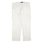 BIAGGINI Womens White Regular Fit Casual Trousers W36 L30 Polyester Blend Zip