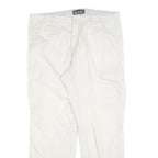 BIAGGINI Womens White Regular Fit Casual Trousers W36 L30 Polyester Blend Zip